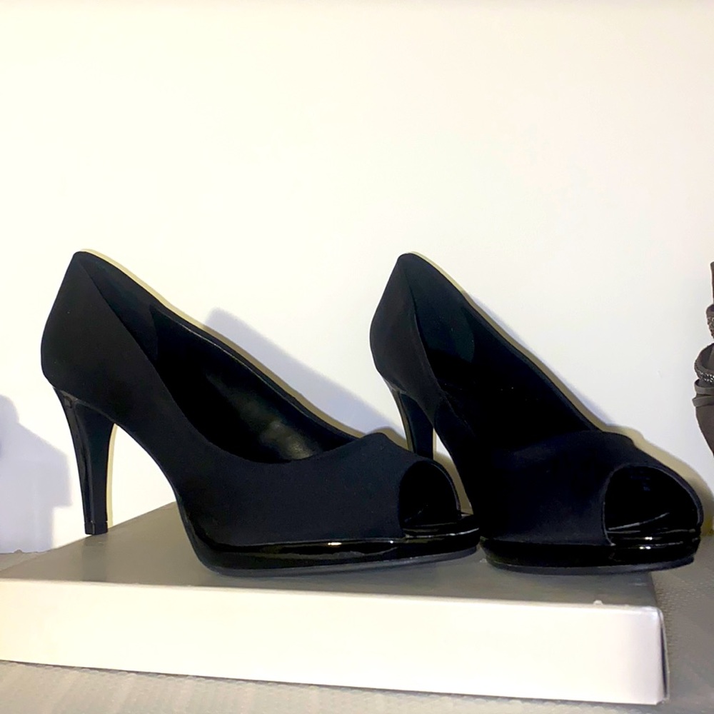 Black Peep Toe Heels